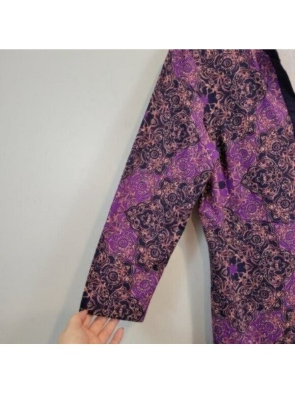 J. Mclaughlin | Catalina Cloth Boca Printed Tunic 3/4 Sleeve Purple - Picture 9 of 9